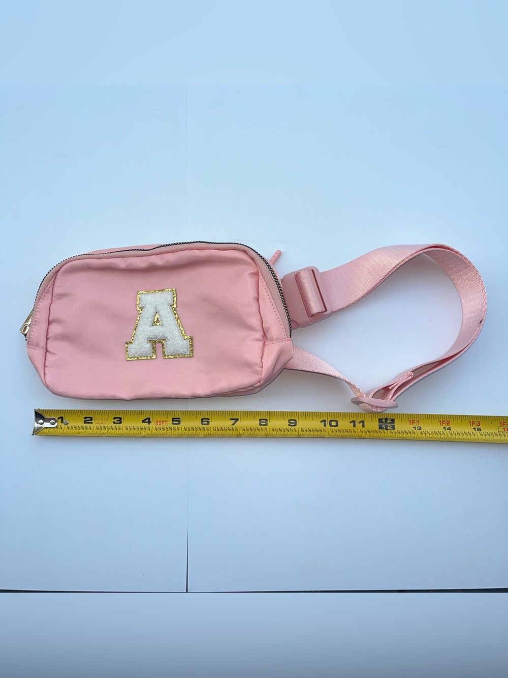 NEW (with spots on strap) Pale Pink Bag with 'A' Patch